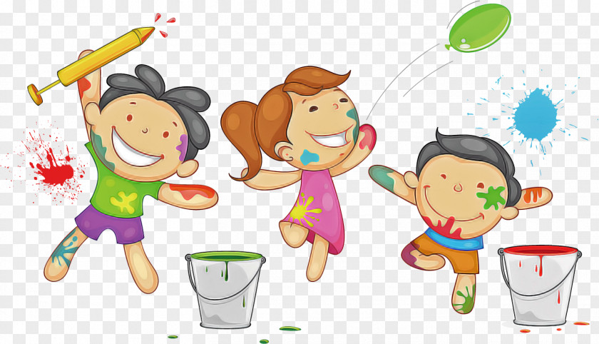 Cartoon Child Sharing Celebrating Play PNG