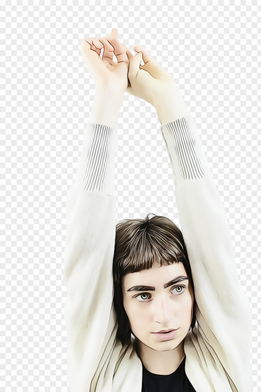 Neck Gesture White Beauty Hand Arm Fashion Accessory PNG
