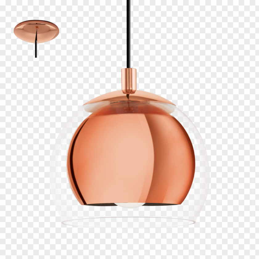 Copper Kudam EGLO Pendant Light Glass Lamp PNG