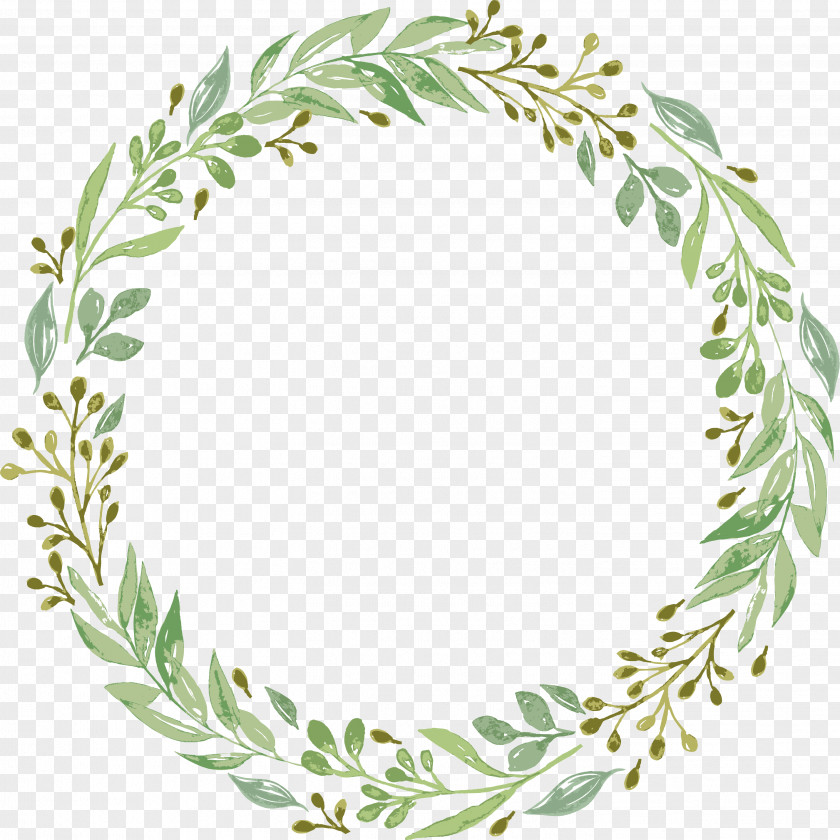 Green Leaf Garland Wedding Invitation Wreath Clip Art PNG