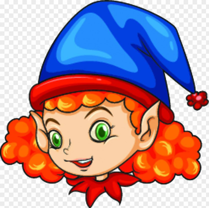 The Blue Hat, Red Haired Fairy Elf On Shelf Christmas Clip Art PNG