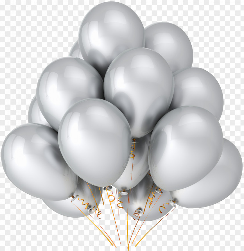 Transparent Silver Balloons Clipart Balloon Party Metallic Color Birthday PNG