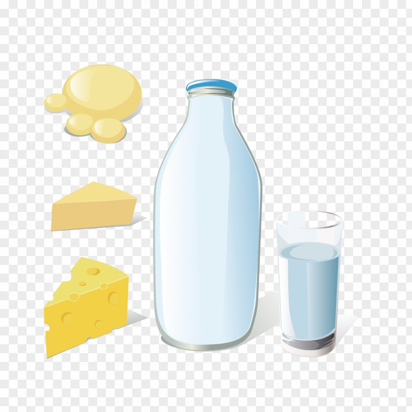 Vector Milk And Cheese Bottle PNG