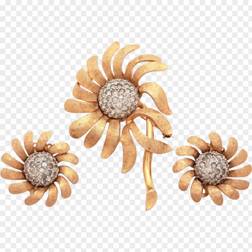 Flower Earring Brooch Body Jewellery PNG