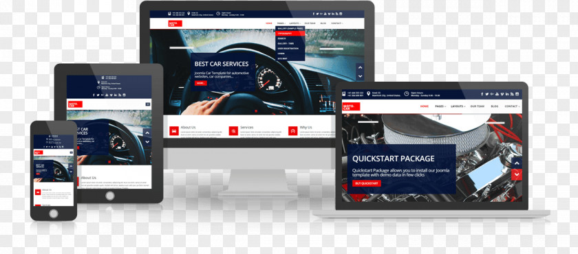 Car Responsive Web Design Template Joomla Bootstrap Free Software PNG