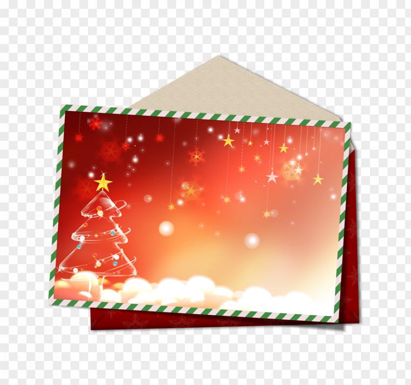 Red Christmas Card Template PNG