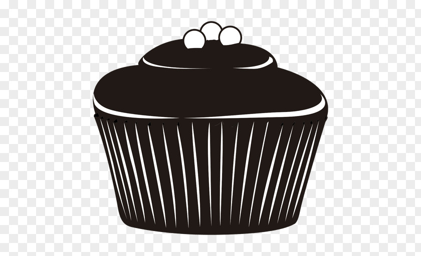 Silhouette Cupcake Graphic Design PNG