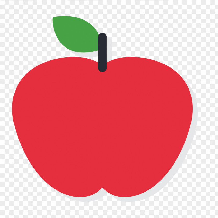 Vector Red Apple Flat Material Auglis PNG