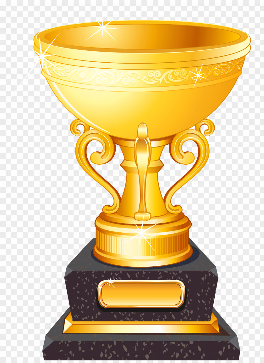 Golden Cup Trophy Football Gold Medal Clip Art PNG