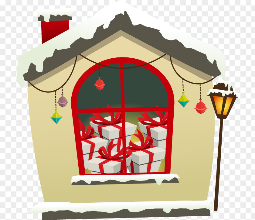 Hand-painted Chimney House Gift Christmas PNG