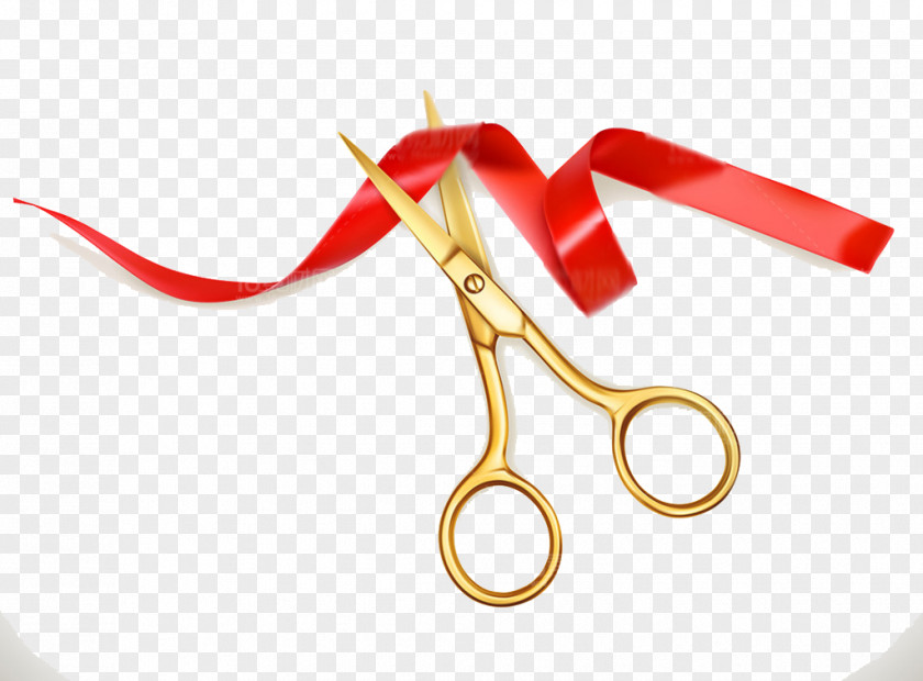 Scissors Cut The Ribbon Festivals Opening Ceremony Cutting PNG