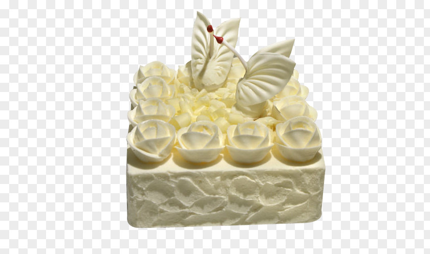 Swan Rose Cream Cake Petit Four Birthday Mousse Ganache PNG