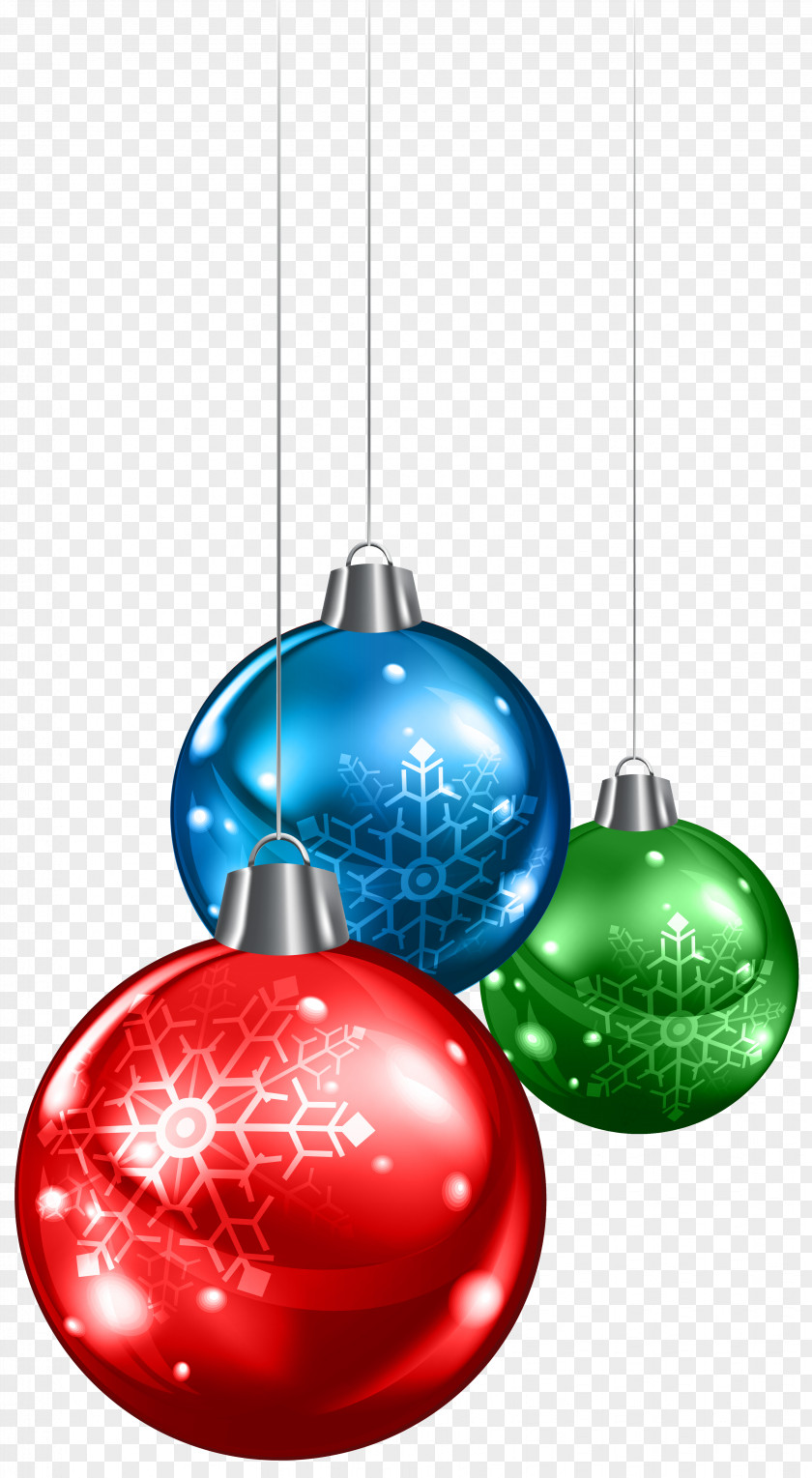 Red Green And Blue Christmas Balls Clipart Image PNG