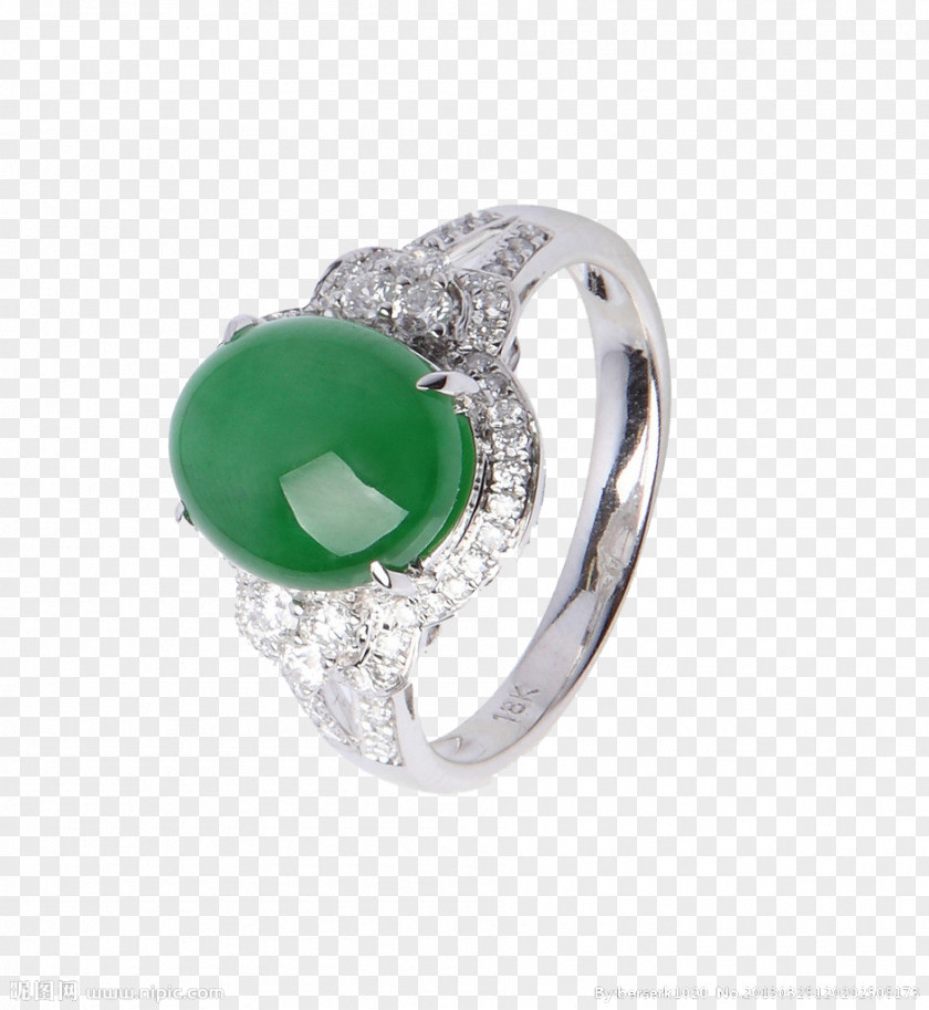 Luminous Emerald Ring Jadeite PNG