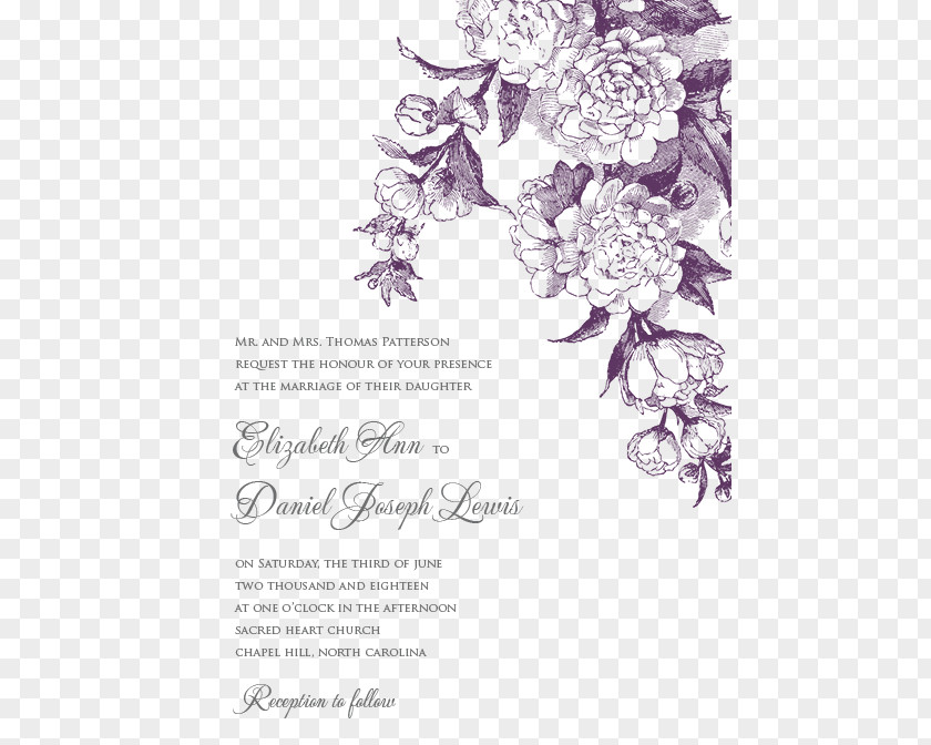 Wedding Invitation Roses Floral Design Paper Flower Bouquet PNG
