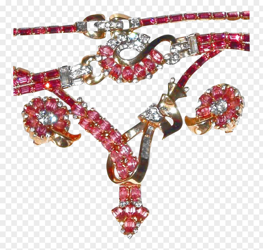 Ruby Body Jewellery Necklace PNG