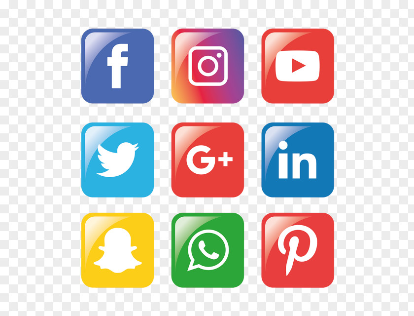 Social Media Icons Transparent Set Vector Graphics Stock Illustration Logo PNG