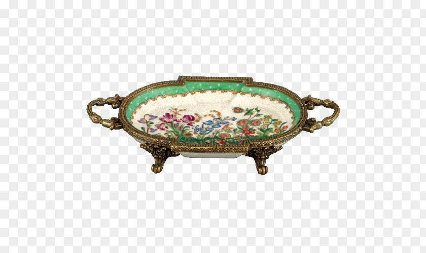 Treasure Bowl Bronze Tableware Ormolu Brass Porcelain PNG