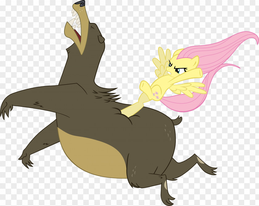 Fluttershy Pony Dragon Rabbit PNG