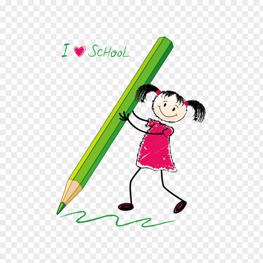 Student Cartoon PNG , Pen girl clipart PNG