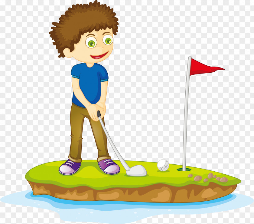 Play Golf Cartoon Child Illustration PNG