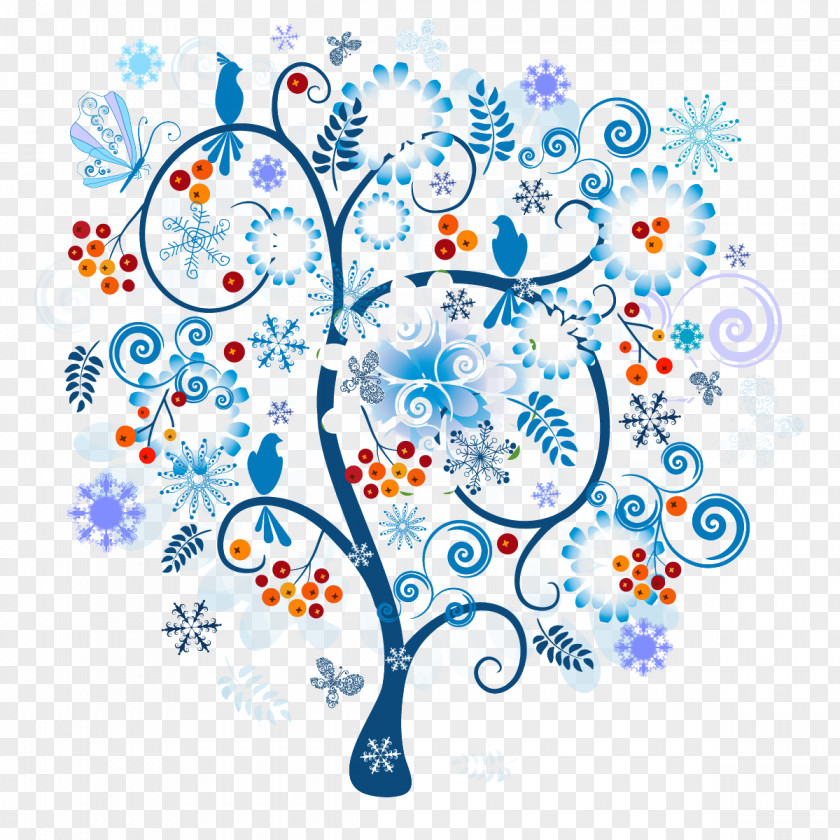 Trees And Flowers Vector Material Free Content Winter Royalty-free Clip Art PNG