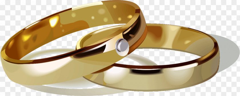 Vector Painted Golden Rings Wedding Ring Royalty-free Clip Art PNG