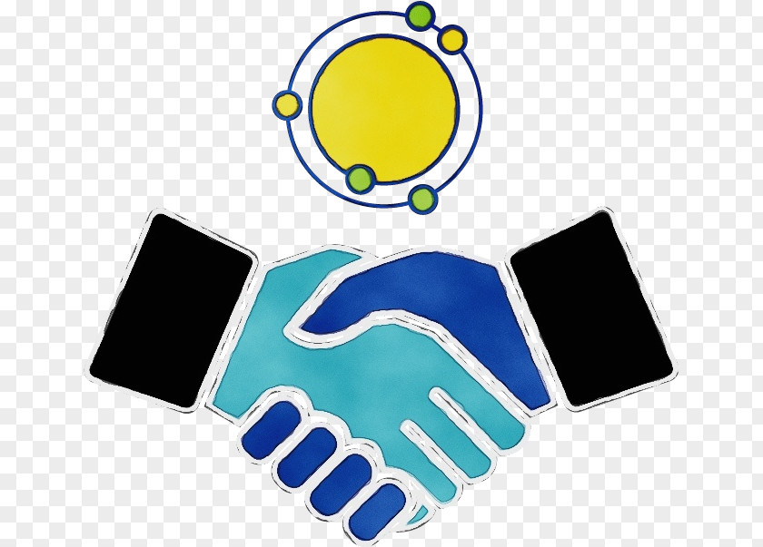 Electric Blue Logo Handshake PNG