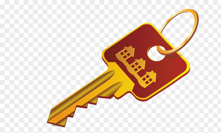 Golden Key Creative Cartoon PNG