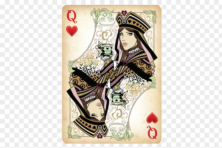 Queen Of Hearts Poker Playing Card PNG of card, Alice In Wonderland poker clipart PNG