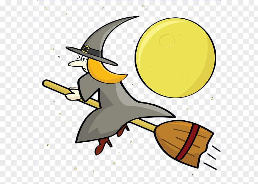 A Cartoon Witch Riding Magic Broom Boszorkxe1ny Clip Art PNG