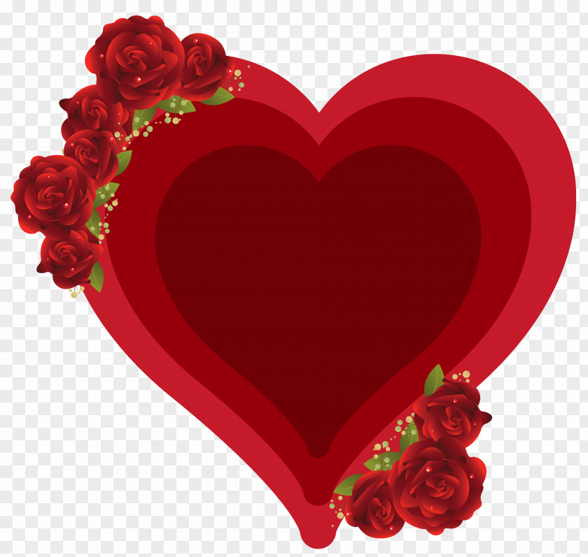 Deco Heart With Roses Clipart Picture Clip Art PNG