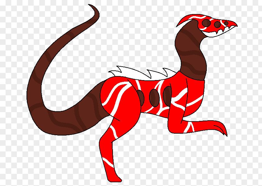 Red Liquid Velociraptor Cartoon Character Clip Art PNG