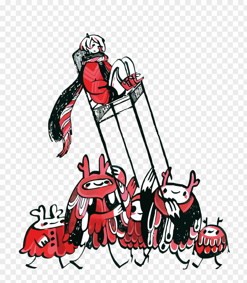 Vector Group Of Monsters Carrying People Paper Watercolor Painting DeviantArt Drawing PNG