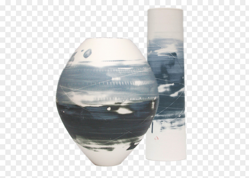 Glass Ceramic Vase Denim Blue PNG