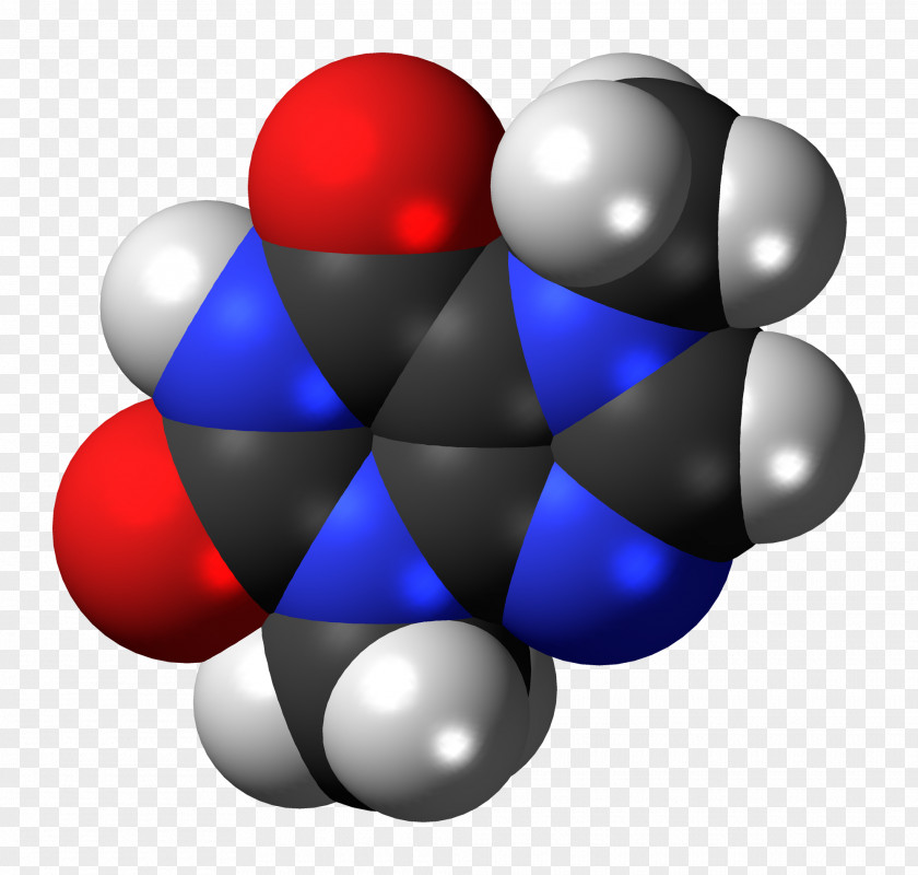 Molecule Theobromine Caffeine Space-filling Model Molecular PNG