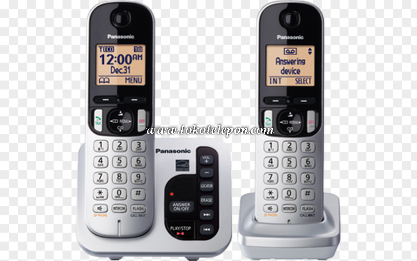Panasonic Phone Digital Enhanced Cordless Telecommunications Answering Machines Telephone Home & Business Phones PNG