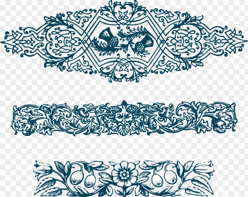 Hand-painted Pattern Vector Blue Pen PNG
