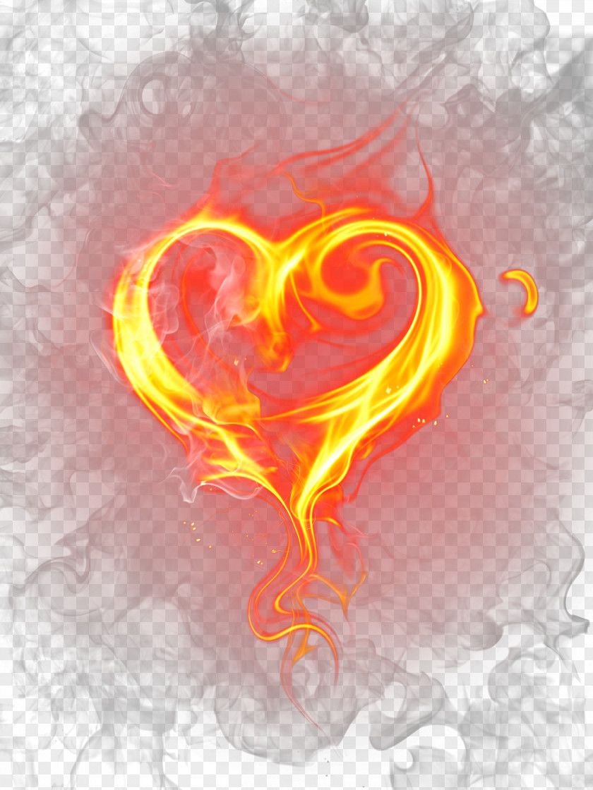Creative Flame Fire Light Heart PNG