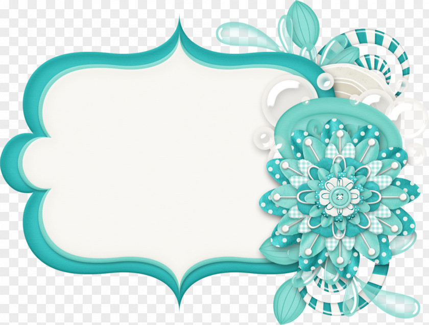 Turquoise Teal Paper Background Frame PNG
