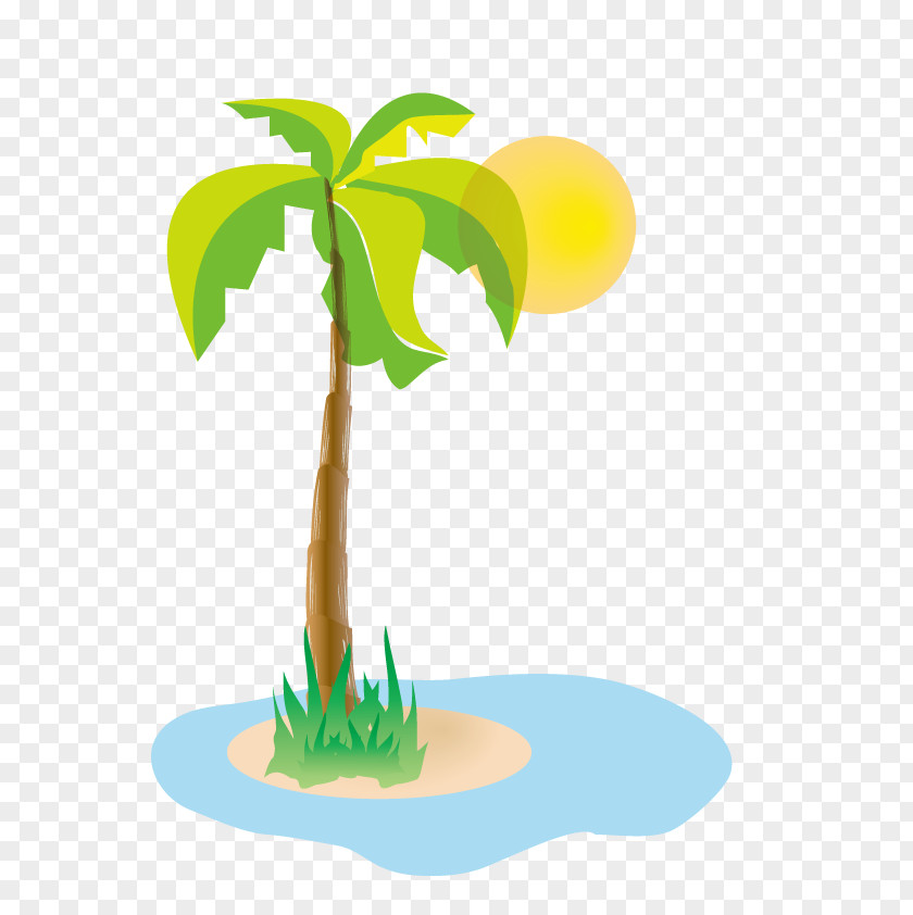 Vector Coconut Tree Island Travel Icon PNG