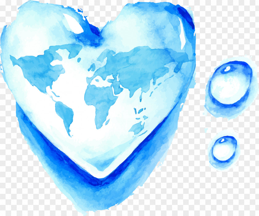 Vector Hand Painted Water Droplets World Day Euclidean PNG