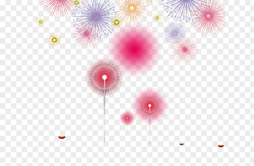Bright Colored Fireworks Petal Circle Computer Pattern PNG
