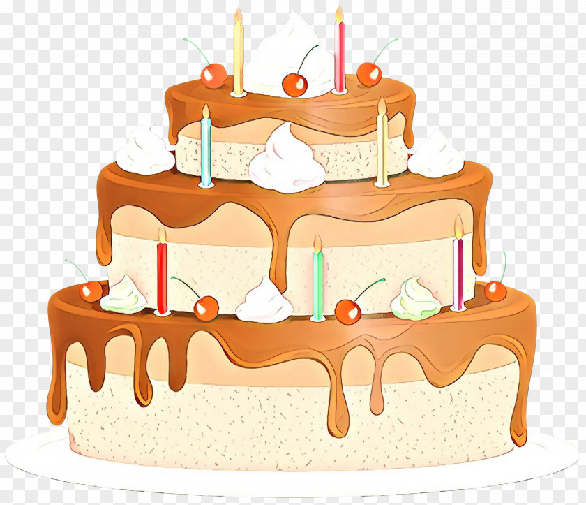 Orange Dessert Birthday Cake PNG