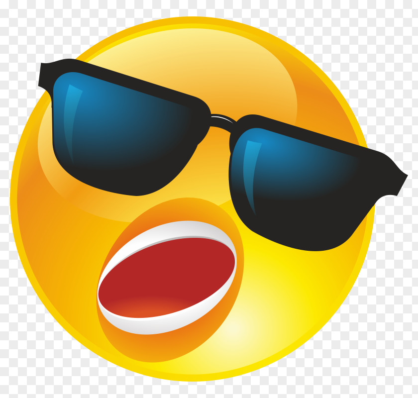 Smiley Sunglasses Car Sticker PNG