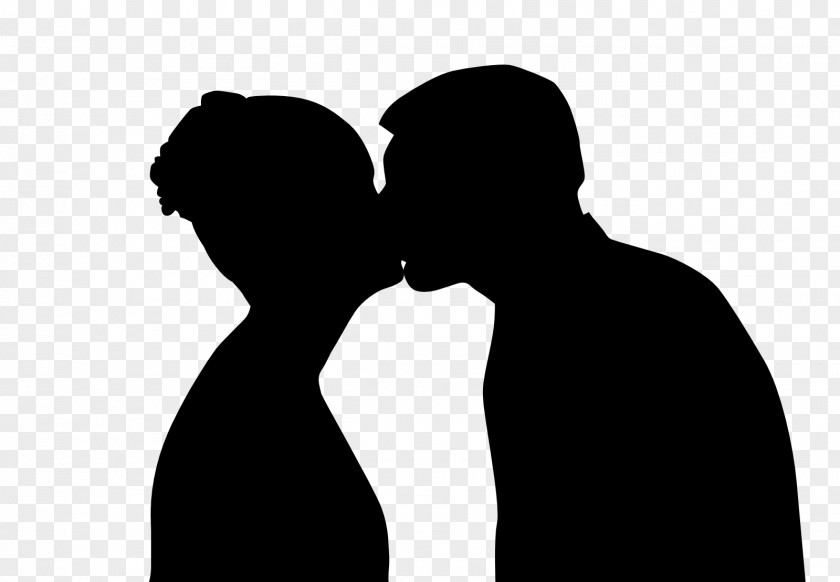 Couple Silhouette Kiss Clip Art PNG