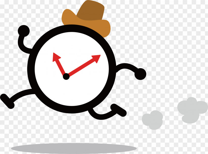 Vector Running Alarm Clock Clip Art PNG