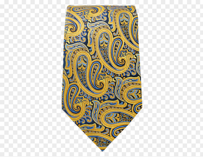 Design Paisley Yellow Blue Necktie Einstecktuch PNG
