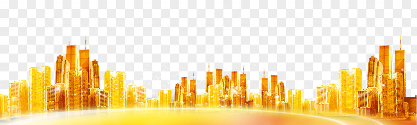 Golden City Building Fundal Watermark PNG