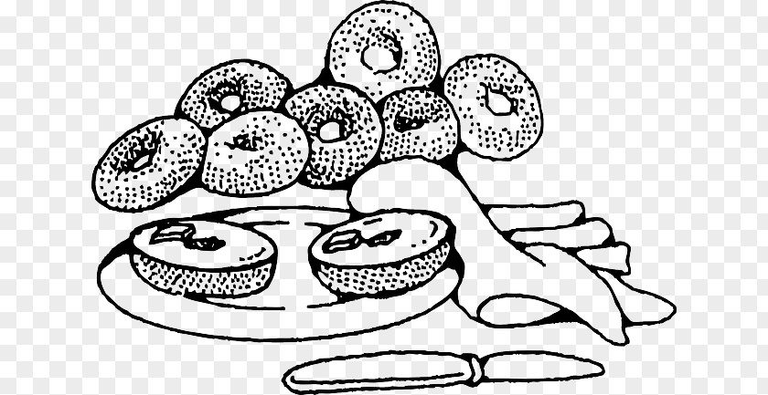 Cartoon Breakfast Bagel Bialy Bakery Clip Art PNG